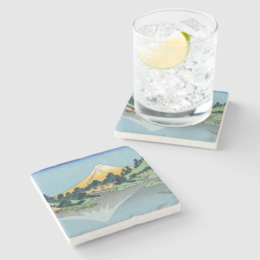 Hokusai - Mount Fuji reflektiert den Kawaguchi-See Steinuntersetzer (Seitenansicht)