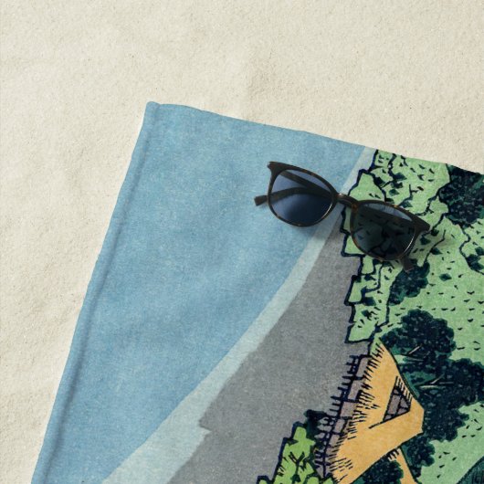 Hokusai - Mount Fuji reflektiert den Kawaguchi-See Strandtuch (Beispiel)