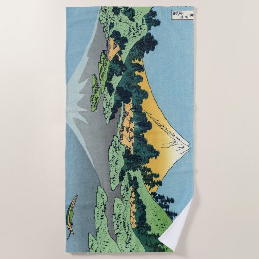 Hokusai - Mount Fuji reflektiert den Kawaguchi-See Strandtuch (Vorderseite)