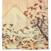 Hokusai Mt Fuji mit Kirschbaumen in Bloom Duschvorhang (Vorderseite)
