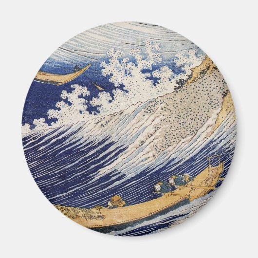 Hokusai Ocean Waves Fishing Boote Magnet (Vorne)