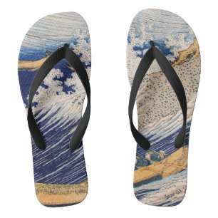 Hokusai Ocean Waves Sea Boote Badesandalen