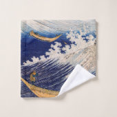 Hokusai Ocean Waves Sea Boote Badhandtuch Set (Waschlappen)