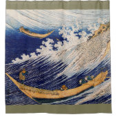 Hokusai Ocean Waves Sea Boote Duschvorhang (Vorderseite)