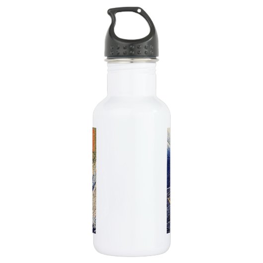 Hokusai Ocean Waves Sea Boote Edelstahlflasche (Rückseite)