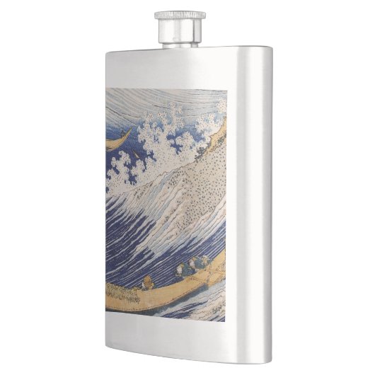 Hokusai Ocean Waves Sea Boote Flachmann (Links)