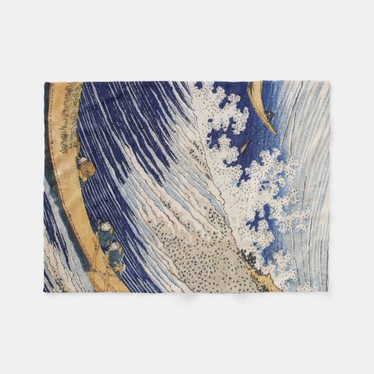 Hokusai Ocean Waves Sea Boote Fleecedecke (Vorderseite (Horizontal))