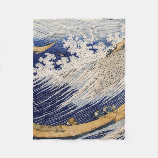 Hokusai Ocean Waves Sea Boote Fleecedecke (Vorderseite)