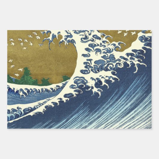 Hokusai Ocean Waves Sea Boote Geschenkpapier Set (Vorderseite 2)