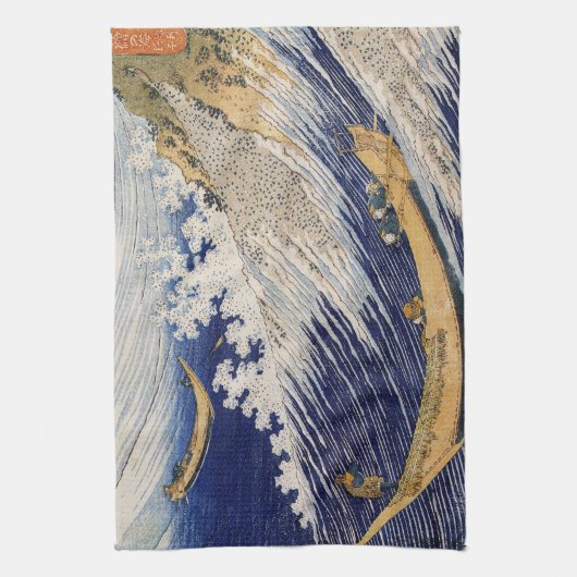 Hokusai Ocean Waves Sea Boote Geschirrtuch (Vertikal)