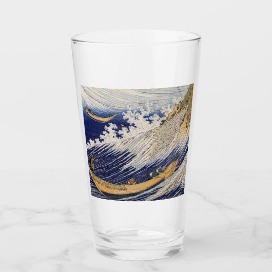 Hokusai Ocean Waves Sea Boote Glas (Vorderseite)