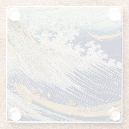 Hokusai Ocean Waves Sea Boote Glasuntersetzer (Rückseite)