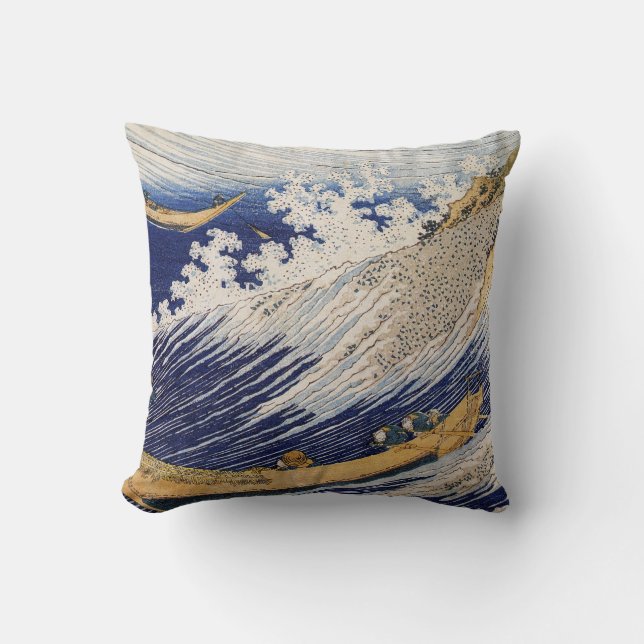 Hokusai Ocean Waves Sea Boote Kissen (Vorderseite)