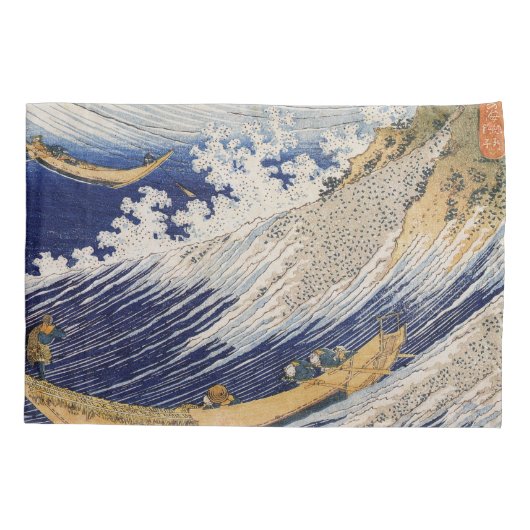 Hokusai Ocean Waves Sea Boote Kissenbezug (Rückseite)