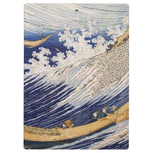 Hokusai Ocean Waves Sea Boote Klemmbrett (Rückseite)