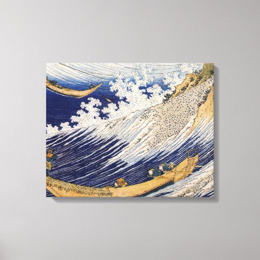 Hokusai Ocean Waves Sea Boote Leinwanddruck (Vorderseite)