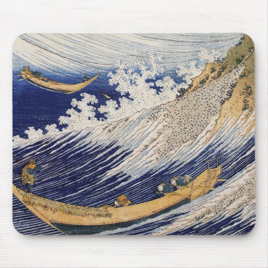 Hokusai Ocean Waves Sea Boote Mousepad (Vorne)