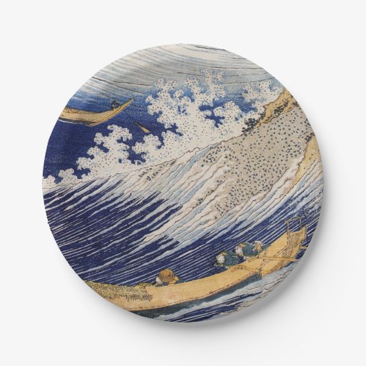 Hokusai Ocean Waves Sea Boote Pappteller (Vorderseite)