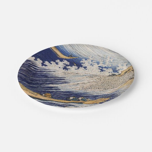 Hokusai Ocean Waves Sea Boote Pappteller (Schrägansicht)