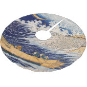 Hokusai Ocean Waves Sea Boote Polyester Weihnachtsbaumdecke (Schrägansicht)