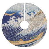 Hokusai Ocean Waves Sea Boote Polyester Weihnachtsbaumdecke (Vorderseite)