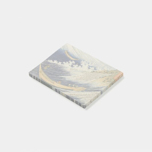 Hokusai Ocean Waves Sea Boote Post-it Klebezettel (angewinkelt)