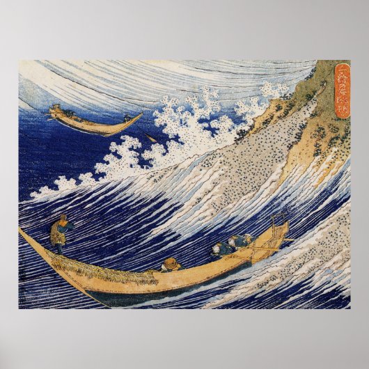 Hokusai Ocean Waves Sea Boote Poster (Vorne)