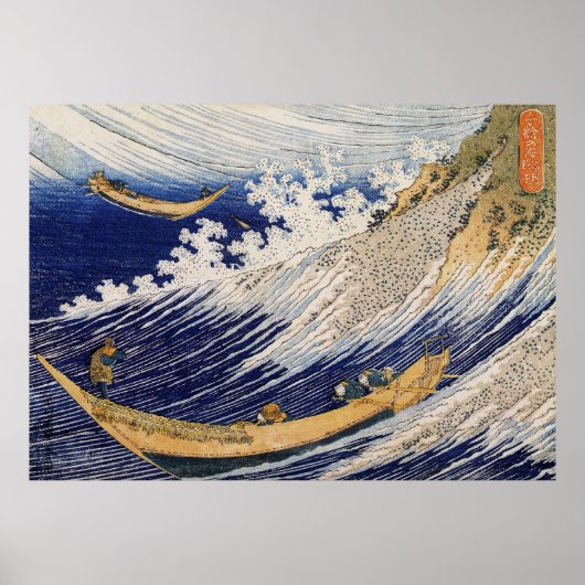 Hokusai Ocean Waves Sea Boote Poster (Vorne)
