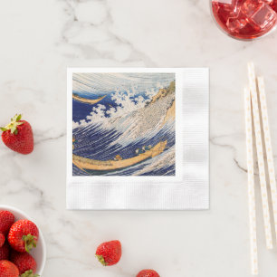 Hokusai Ocean Waves Sea Boote Serviette