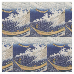 Hokusai Ocean Waves Sea Boote Stoff