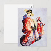 Hokusai Oiran und Kamuro Postcard Postkarte (Vorne/Hinten)