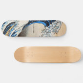 Hokusai Original Great Wave Custom Text Skateboard (Horizontal)