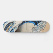 Hokusai Original Great Wave Custom Text Skateboard (Horizontal)