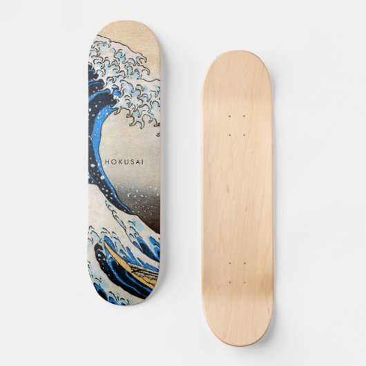 Hokusai Original Great Wave Custom Text Skateboard (Vorderseite)