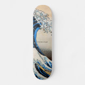 Hokusai Original Great Wave Custom Text Skateboard (Vorderseite)
