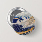 Hokusai Ozeanwellen Fischerboote Button (Vorne & Hinten)