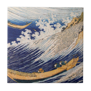 Hokusai Ozeanwellen Meer Boote Fliese