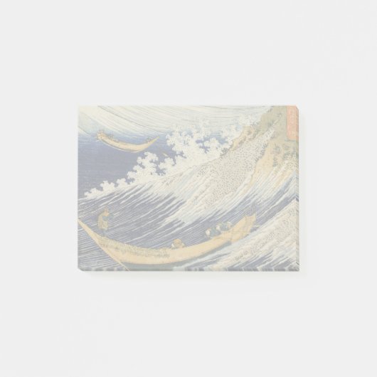 Hokusai Ozeanwellen Meer Boote Post-it Klebezettel (Vorderseite)