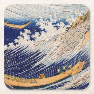 Hokusai Ozeanwellen Meer Boote Rechteckiger Pappuntersetzer
