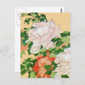 Hokusai Peonies und Butterfly-Reboot Postkarte (Vorne/Hinten)