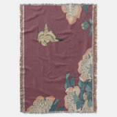 Hokusai-Peonies und Kanarische Throw-Blanket Decke (Vorderseite Vertikal)