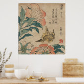 Hokusai Peony and Canary Poster (Küche)
