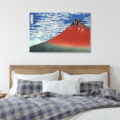 Hokusai Red Fuji, South Wind, Clear Sky Gallery, H Leinwanddruck (Insitu (Schlafzimmer))