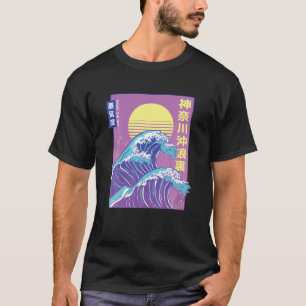 Hokusai Retro Vaporwave Ästhetische Große Wave T-Shirt