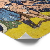 Hokusai - Roben Wasserfall, Oyama, Provinz Sagami Poster (Ecke)