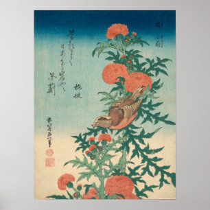 Hokusai Shrike und gesegnete Thistle GalleryHD Poster