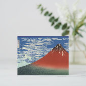 Hokusai South Wind Clear Sky Red Fuji Postcard Postkarte (Stehend Vorderseite)