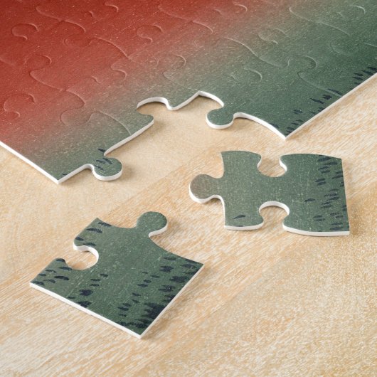 Hokusai Südwind-Raum-Himmel-Rot Fuji Puzzle (Seite)