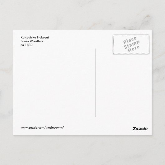 Hokusai Sumo Wrestlers Postkarte (Rückseite)