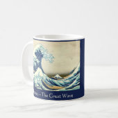 Hokusai – The Great Wave – Custom Text Kaffeetasse (Vorderseite Links)